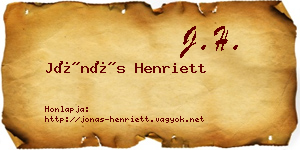 Jónás Henriett névjegykártya