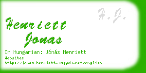 henriett jonas business card